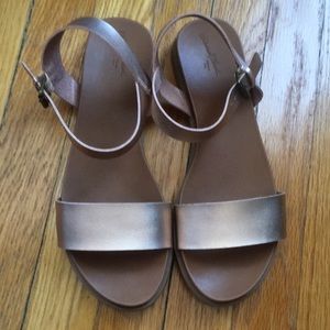 Rose Gold Sandals with ankle strap